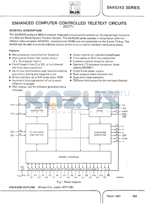 SAA5243P/A datasheet - -0.3 to +7.5V enhanced computer controlled teletext circuits (ECCT)