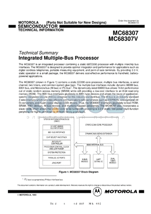 MC68307FG16V datasheet - Integrated Multiple-Bus Processor