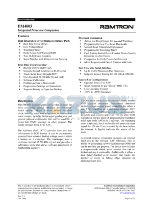 FM4005-G datasheet - Integrated Processor Companion