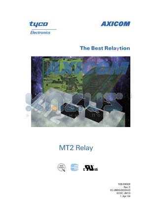 0-1462000-1 datasheet - 2 pole telecom/signal relay Through Hole Type (THT) Non-polarized. non-latching 1 coil