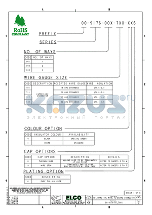 00-9176001-701-006 datasheet - 18-24AWG IDC WIRE TO BOARD CONNECTOR
