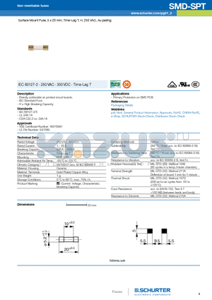 0001.2704.22 datasheet - Surface Mount Fuse