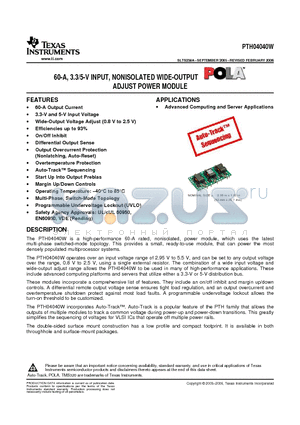 94SA108X0016HBP datasheet - 60-A, 3.3/5-V INPUT, NONISOLATED WIDE-OUTPUT ADJUST POWER MODULE