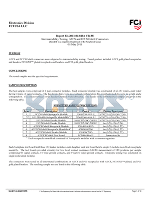 950-400A-B1D datasheet - Report EL-2011-04-020A CR-PE