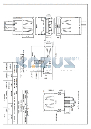 2531A-04G5T datasheet - USB Conn. R/A SMT Femole Type