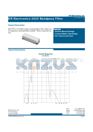 2534 datasheet - Bandpass Filter