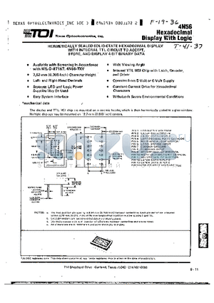 4N56 datasheet - HEXADECIMAL DISPLAY WITH LOGIC