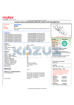 0008700012 datasheet - 3.96 and 5.08mm (.156 and .200