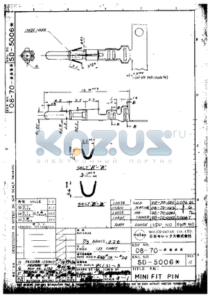 0008700043 datasheet - MINI FIT PIN