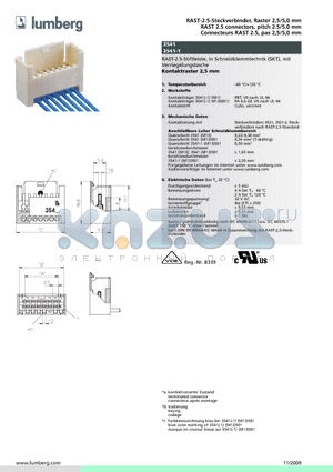 3541-103 datasheet - RAST-2.5-Steckverbinder, Raster 2,5/5,0 mm