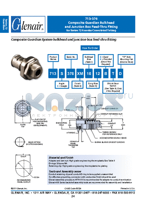 713-376 datasheet - Composite Guardian Bulkhead and Junction Box Feed-Thru Fitting for Series 72 Annular Convoluted Tubing