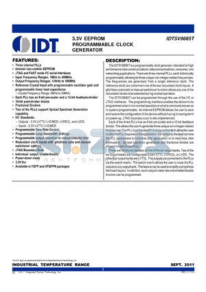 5V9885TPFGI datasheet - 3.3V EEPROM PROGRAMMABLE CLOCK GENERATOR