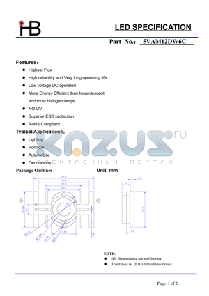 5VAM12DW6C datasheet - LED