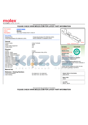 35421-6902 datasheet - Tab Crimp Terminal 35421, AVSS 2f