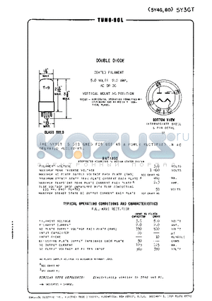 5Y3GT datasheet - DOUBLE DIODE