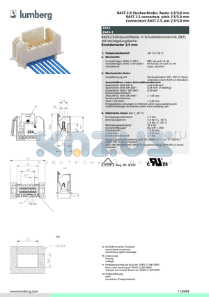 3545-1 datasheet - RAST-2.5-Steckverbinder, Raster 2,5/5,0 mm