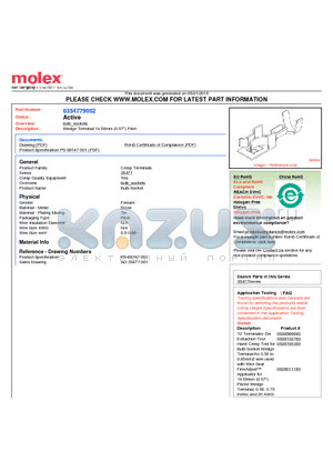 35477-9002 datasheet - Wedge Terminal 14.50mm (0.57