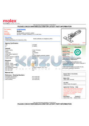 19434003 datasheet - MX150L Female Terminal for 10-12 AWG Wire