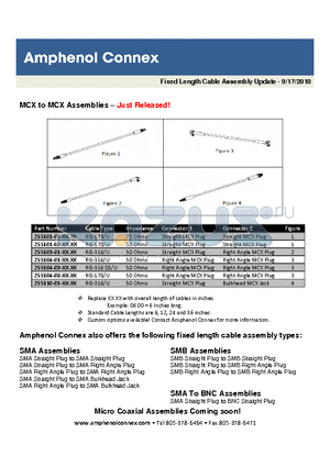 255104-01 datasheet - SMA Straight Plug to SMA Straight Plug