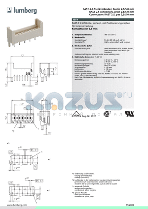 355108 datasheet - RAST-2.5-Steckverbinder, Raster 2,5/5,0 mm