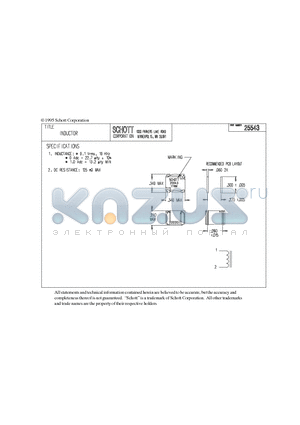 25543 datasheet - INDUCTOR