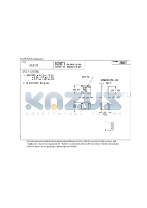 25547 datasheet - INDUCTOR