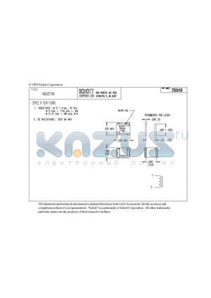 25549 datasheet - INDUCTOR