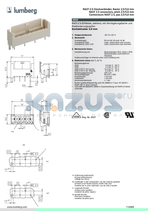 355204 datasheet - RAST-2.5-Steckverbinder, Raster 2,5/5,0 mm