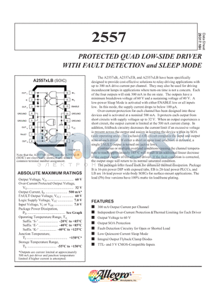 2557_06 datasheet - PROTECTED QUAD LOW-SIDE DRIVER WITH FAULT DETECTION and SLEEP MODE