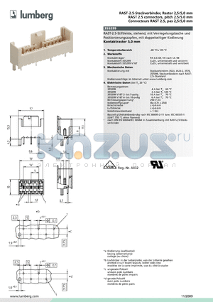 355299 datasheet - RAST-2.5-Steckverbinder, Raster 2,5/5,0 mm