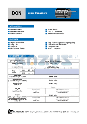 255DCN5R4Q datasheet - Super Capacitors