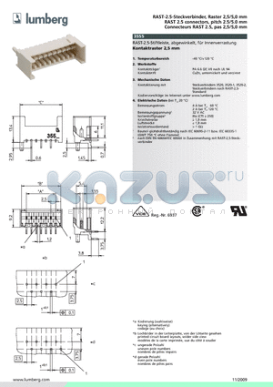 355505 datasheet - RAST-2.5-Steckverbinder, Raster 2,5/5,0 mm