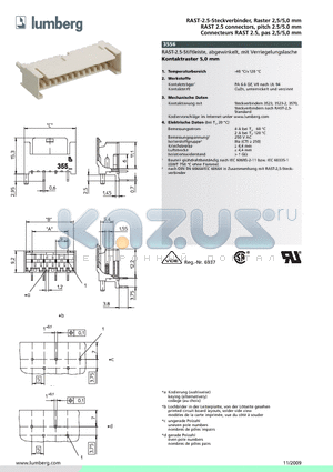 3556 datasheet - RAST-2.5-Steckverbinder, Raster 2,5/5,0 mm