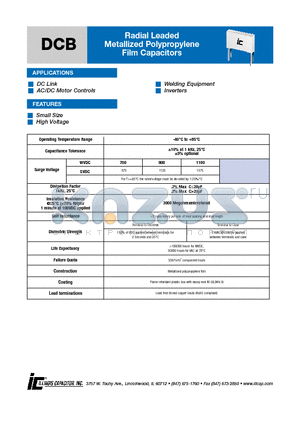 256DCB112K2R datasheet - Radial Leaded Metallized Polypropylene Film Capacitors