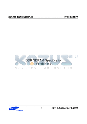 256MBDDRSDRAM datasheet - DDR SDRAM Specification Version 0.3