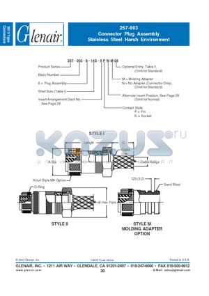 257-003-6-12 datasheet - Connector Plug Assembly Stainless Steel Harsh Environment