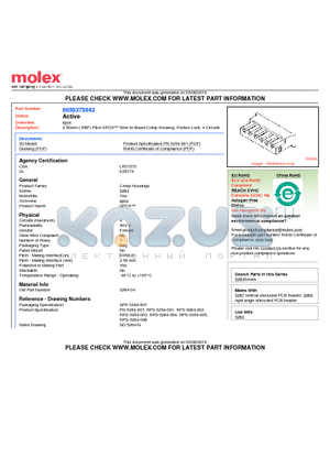 50-37-5043 datasheet - 2.50mm (.098