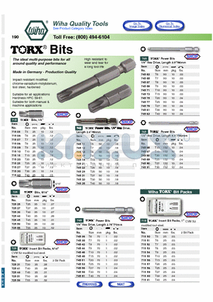 71510 datasheet - The ideal multi-purpose bits for all around quality and performance