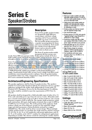 71549 datasheet - Speaker/Strobes