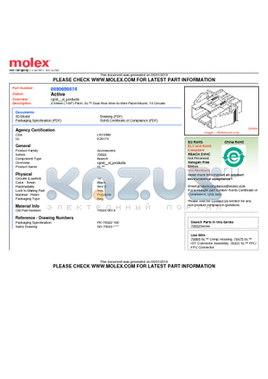 50-65-0014 datasheet - 2.54mm (.100