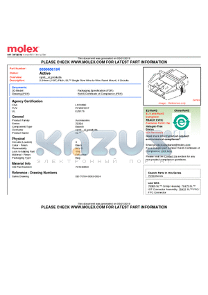 50-65-0106 datasheet - 2.54mm (.100