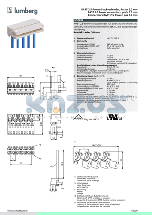 35709904 datasheet - RAST-2.5-Power-Steckverbinder, Raster 5,0 mm