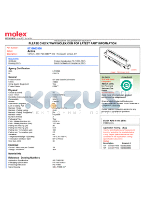 71660-3550 datasheet - 1.27mm (.050