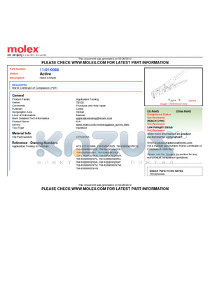 0011-01-0088 datasheet - Hand Crimper