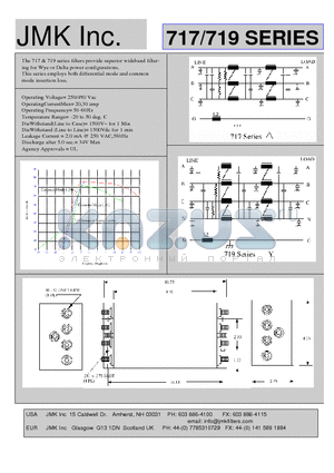 717 datasheet - The 717 & 719 series filters provide superior wideband filtering for Wye or Delta power configurations.
