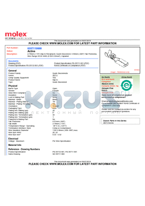 357110600 datasheet - 2.79mm (.110