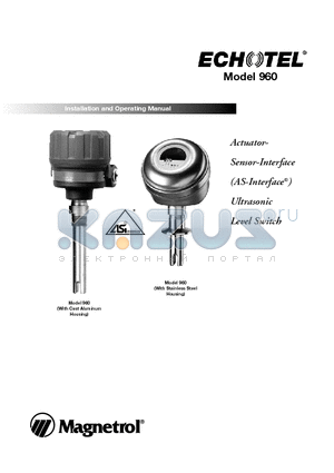 960-58A0-030 datasheet - Actuator- Sensor-Interface (AS-Interface^) Ultrasonic Level Switch