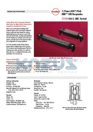 71743-4080 datasheet - 1.27mm (.050) Pitch EBBI 50D Receptacles