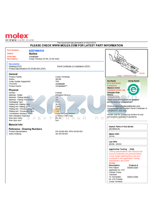 357460410 datasheet - Crimp Terminal 35746, 24-26 AWG