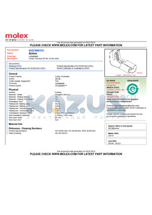 357480410 datasheet - Crimp Terminal 35748, 24-26 AWG